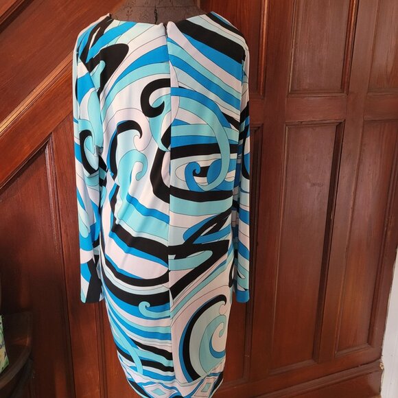 Michael Kors Womens Long-Sleeve Swirl Print Dress XL - Picture 4 of 6